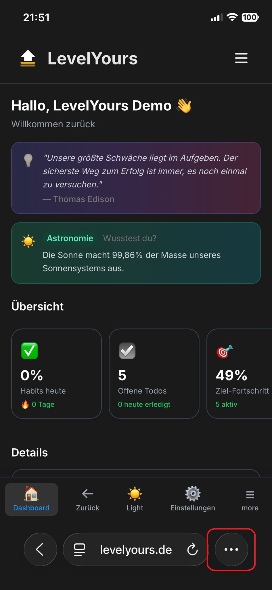 Schritt 2: Dashboard aufrufen